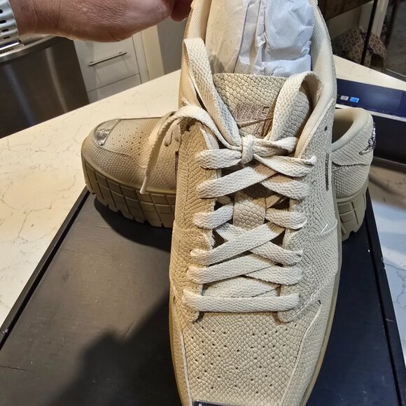 New Nike Women's Air Jordan 1 Low Brooklyn Shoes - Rattan (HF3184-200) Size 10 - Picture 3 of 16